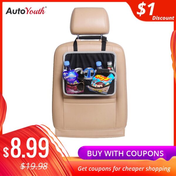 AUTOYOUTH Portable Universal Car Seat Back Storage Bag Multi-Pocket Storage Bag Neatly Organizes Car Interior Storage