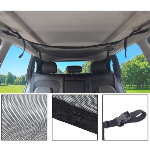 Car Ceiling Mesh Storage Bag Roof Interior Cargo Universal Mesh Bag Can Expand The Sundries Toy Mesh Cloth Storage Bag