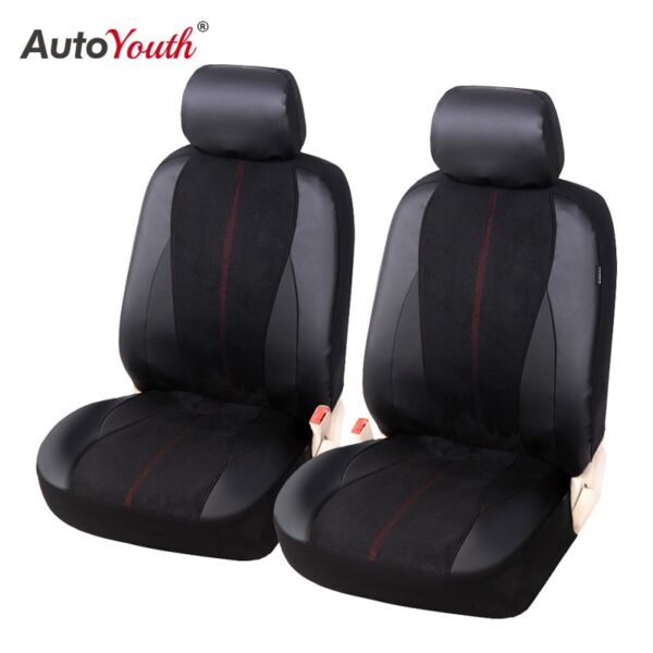 AUTOYOUTH Front Car Seat Cover Universal Fit Fashion Style Car Seat Protective Car Decoration Black Seat Covers