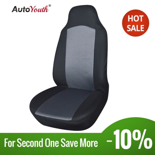AUTOYOUTH 1PCS Small Fish Sandwich Cloth Car Seat Cover Universal Fits With Non- Detachable Headrest and Detachable Headrest
