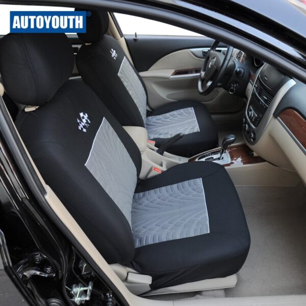 AUTOYOUTH New Style Embossed Polyester Car Seat Cover Universal Fit Most Seat Car Seat Protector Gray Car Interior Accessories