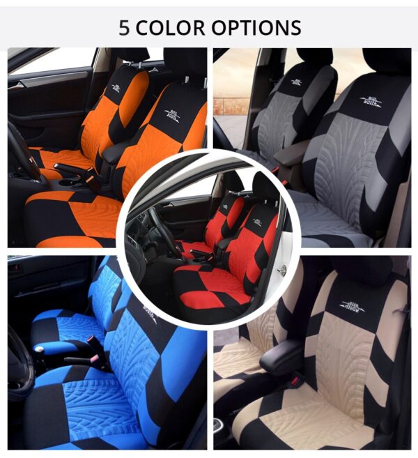 AUTOYOUTH Beige Fashion Tire Trace Style Universal Protection Car Seat Cover Suitable For Most Car Protector Car Interior