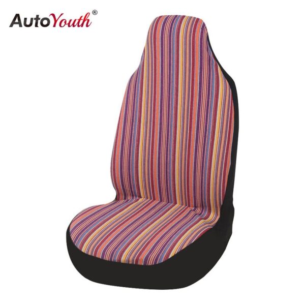 Universal Stripe Colorful Front Seat Cover Saddle Blanket Baja Bucket Seat Covers Seats Protectors for Car Truck & SUV