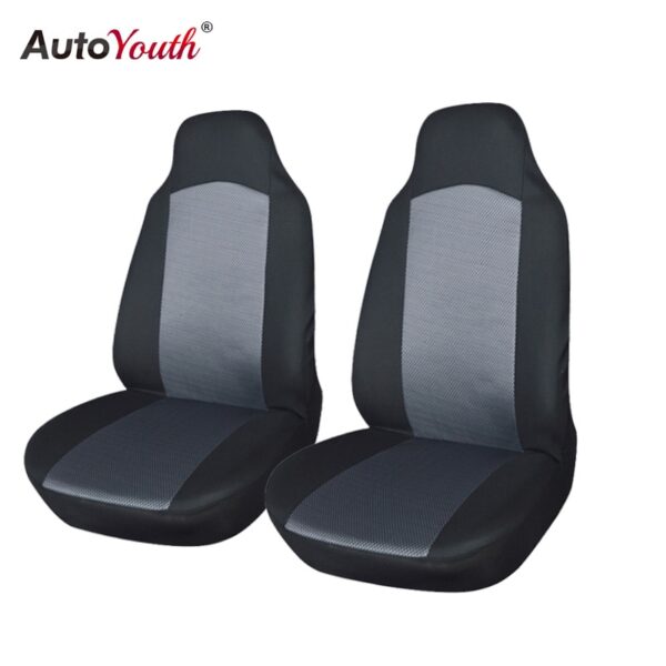 AUTOYOUTH Classic Front Car Seat Covers 2 PCS Black with Gray Universal Fit for lada Honda Toyota Most Auto Interior Car Styling