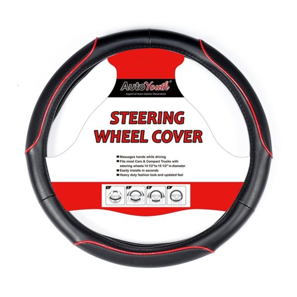 AUTOYOUTH PU Leather Universal Car Steering-wheel Cover 38CM Car-styling Sport Auto Steering Wheel Covers Automotive Accessories
