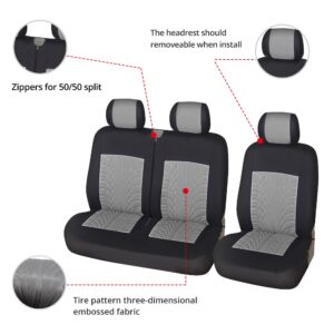 1 + 2 Car Seat High Material Cover Polyester Fiber Tire Creasing Style Red/blue/gray Suitable Automotive Interior