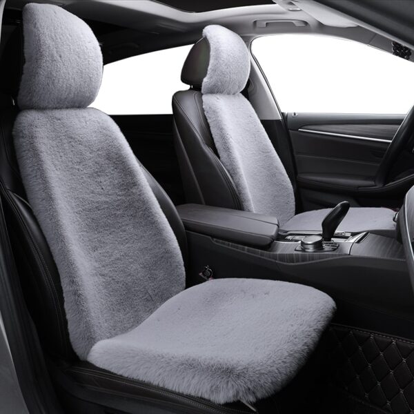 AUTOYOUTH Short Wool Car 2 Front Seat Covers Set Winter Warm Universal White Artificial fur Seat Cushion High quality super soft