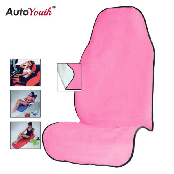 AUTOYOUTH Pink Towel Seat Cushion Universal Fit Car Seat Protector Pet Mat Dog Car Seat Cover