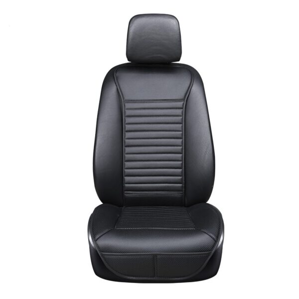 AUTOYOUTH Luxury PU Leather Car Seat Cushion Suit for Most Cars with slim Waistline Backrest 1PCS Black Car Seat Cover