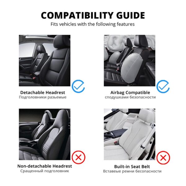 AUTOYOUTH Soft Luxury PU Leather Car Seat Covers Airbag Compatible Universal Fit for All Car SUV Truck Car Seat Protector Black