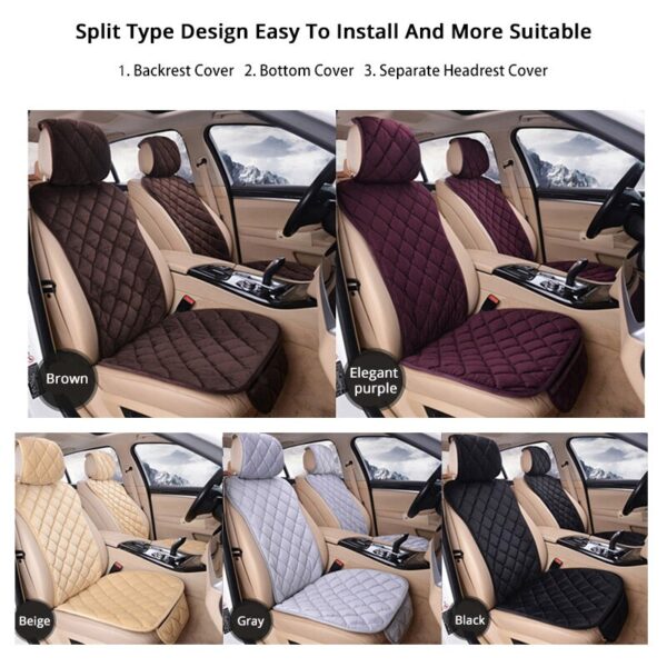 AUTOYOUTH Car Seat Cover Winter Diamond Pattern Auto Front Seat Cushion Protector 4 Colors Warm Cushion Cover Fit for All Car