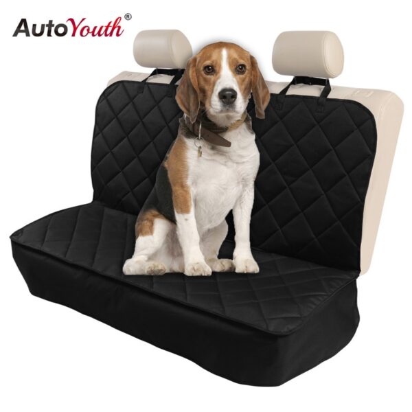 AUTOYOUTH Dog Nonslip Back Seat Cover with Anchors and Adjustable Pet Dog Car Seat Belt