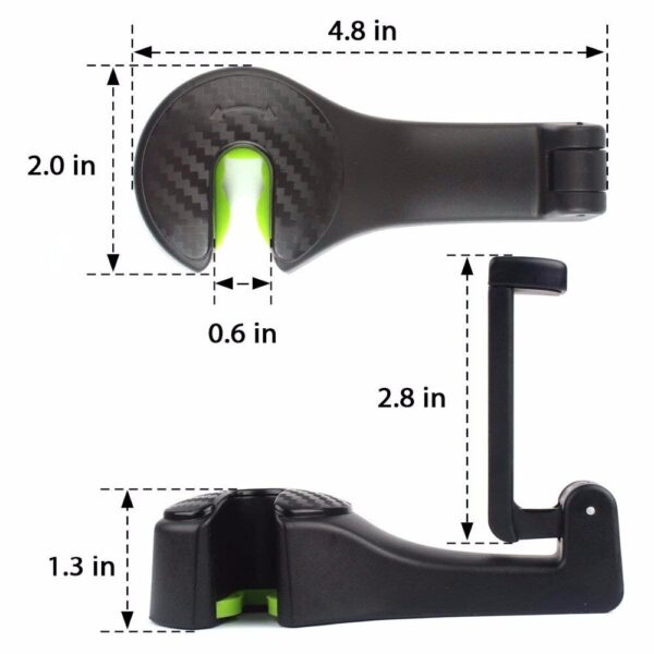 Car Headrest Hooks 2PCS for Car Seat Hook Holder with Cell Phone Bracket StandHolding Phones and Purses,Bags