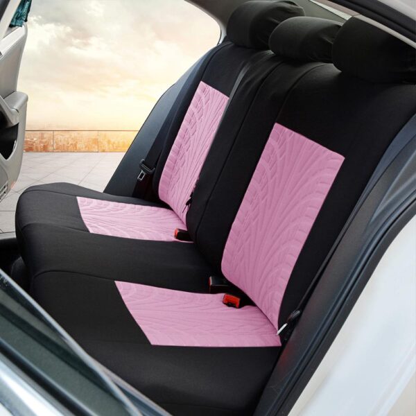 New Pink Embroidery Car Seat Covers Set Universal Fit Most Cars Covers with Tire Track Detail Styling Car Interiors