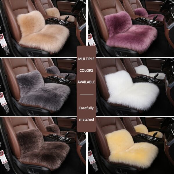 AUTOYOUTH Car Seat Cover with Australian Pure Wool Car Seat Cushion with Fur Headrest, Back Holder Pink High Quality