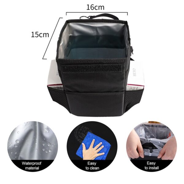 Car Trash Can Car Folding High Quality Car Trash Can Waterproof Liner Creative Trash Oxford Material, Washable and Durable Black