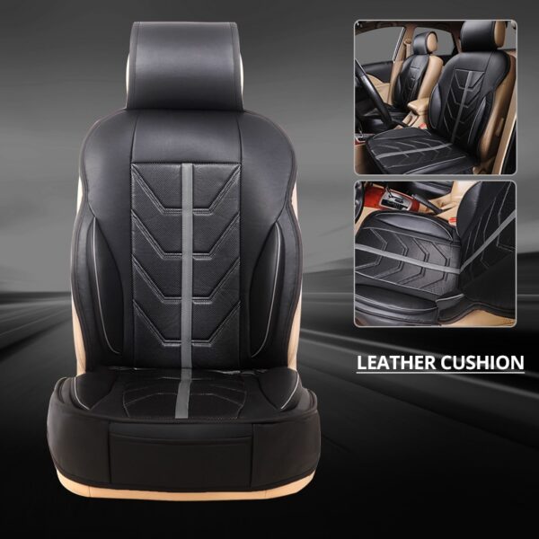 2020 New Car Seat Cushion Universal Fit Red Car Seat Cover PU Leather Fit Most Car Truck SUV Car Seat Protector Gray Blue