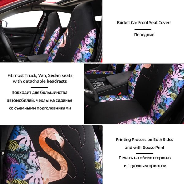 2PCS Car Seat Covers Car Bucket Seat Covers with Goose Print for Funda Asiento Coche for Peugeot 206 for Audi A3 8p