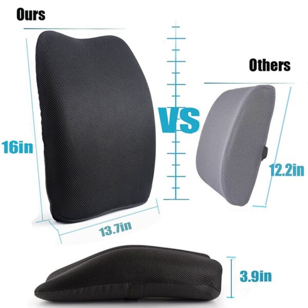 Lumbar Support Back Cushion,Back Pillow for Office Chair and Car Seat,Ergonomic Pillow Memory Foam Orthopedic Backrest for Couch