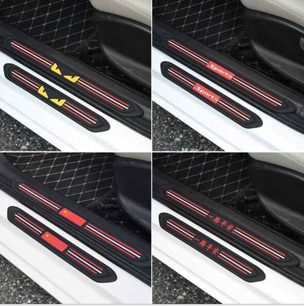 Car Door Sill Anti-Stepping Stickers Universal Protection Car Door Anti-Scratch Stickers Welcome Stickers Cartoon Protective