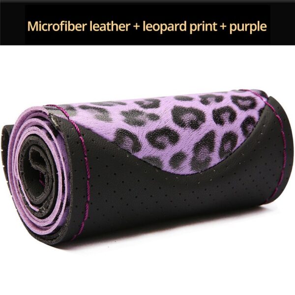 Leopard Style Steering Wheel Covers Soft Leather Fashion The Steering Wheel Cover Of Car Interior Accessories