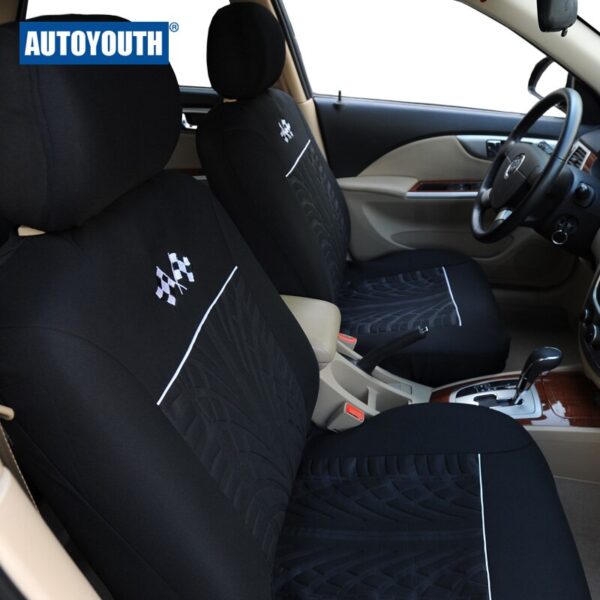 AUTOYOUTH New Style Embossed Polyester Car Seat Cover Universal Fit Most Seat Car Seat Protector Gray Car Interior Accessories