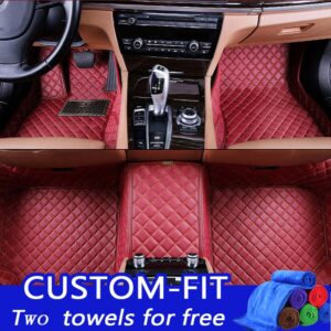 Custom Make Car Floor Mats Red for Ford Focus 2 Chrysler 300c Toyota Peugeot 308