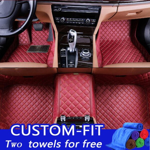 Custom Make Car Floor Mats Red for Ford Focus 2 Chrysler 300c Toyota Peugeot 308