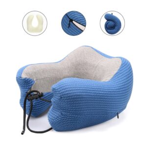 Memory Foam Travel Neck Pillow Breathable And Comfortable, U-Shaped Adjustable Airplane Car Flight Pillow