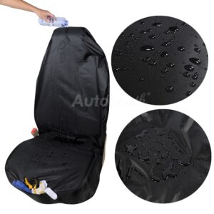 AUTOYOUTH Waterproof Car Seat Cover 2PCS Front Car Seat Protector With Organizer Bag Universal Car Interior Accessory