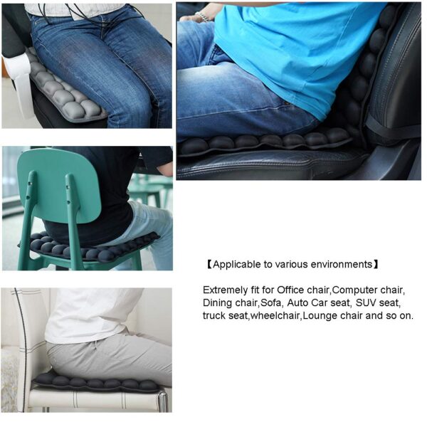 3D decompression air cushion car inflatable seat cushion office waist cushion seat cushion crawling cushion yoga cushion Black