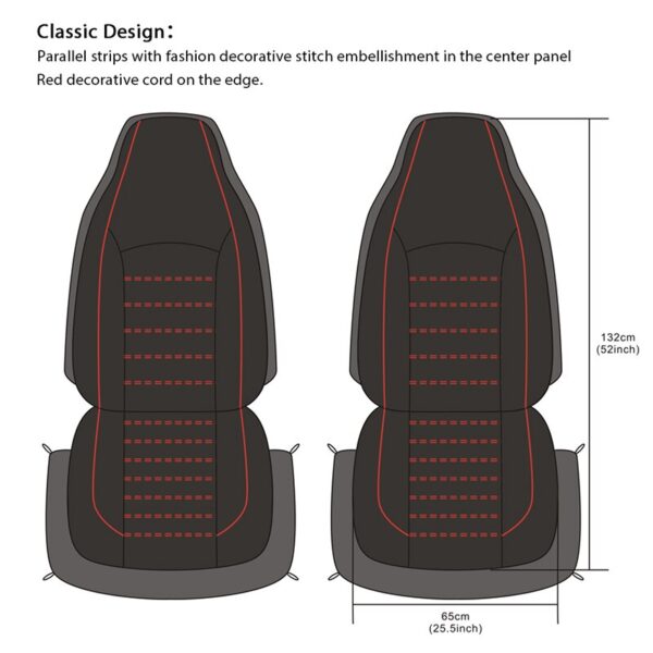 AUTOYOUTH Front Car Seat Covers Fashion Style High Back Bucket Car Seat Cover Auto Interior Car Seat Protector 2PCS For toyota