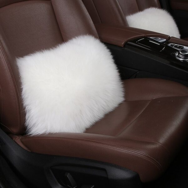 AUTOYOUTH Car Seat Cover with Australian Pure Wool Car Seat Cushion Sheep Winter Warm Plush with Fur Headrest, Back Holder