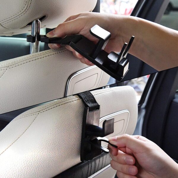 Car Backseat Headrest Hook, Vehicle Universal Car Organizer Storage Hanger for Coats Handbag, Purse, Backpack, Grocery Bags 2PCS