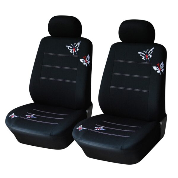 AUTOYOUTH Butterfly Embroidered Car Seat Cover Universal Fit Most Vehicles Seats Interior Accessories Black Seat Covers