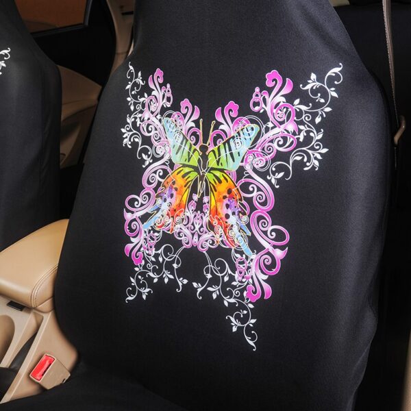 AUTOYOUTH 2PCS Car Seat Covers Set Universal Fit Most Cars Covers with New Butterfly Pattern Detail Styling Car Seat Protector