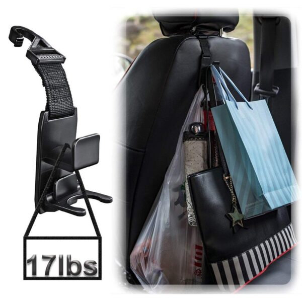 Purse Hanger Headrest Hook Holder for Car Seat Organizer, Behind Over the Seat Car Hooks-Magic Headrest Hooks for Car