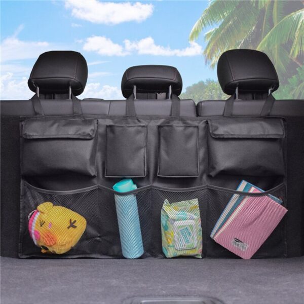 Car Multi-Functional Multi-Pocket Car Storage 600D Oxford Cloth Trunk Hanging Storage Bag Rear Luggage Storage Bag Car Interior