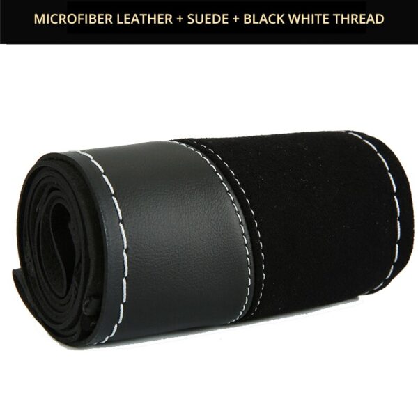 DIY 38cm Fashion Steering Wheel Covers Soft Leather Braid On The Steering Wheel Of Car With Needle Thread Interior Accessories