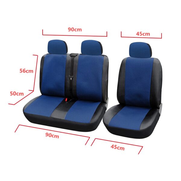 AUTOYOUTH Blue/Black 1 + 2 Seat Covers For van / van Universal With Imitation Leather Color