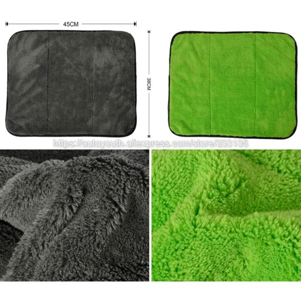 AUTOYOUTH 850gsm Luxury Super Thick Plush Microfiber Car Cleaning Cloths Car Care Microfibre Wax Polishing Detailing Towels